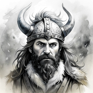 vikings perfect realistic art, high-definition, high-definition grey and black, white background 