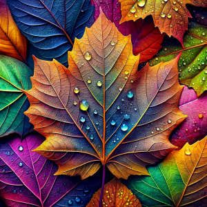 wetty colorful leaves background