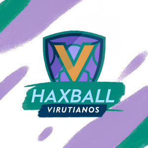 A sleek and dynamic logo for Haxball Virutianos. Centered is a bold V-shaped emblem. The shield-like design features a dark blue background with an orange accent. Below the emblem, 'HAXBALL VIRUTIANOS' is written in a clean, modern font. This design embodies modern sports branding.