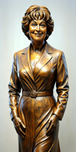 Bronze statue of Patti Lupone.