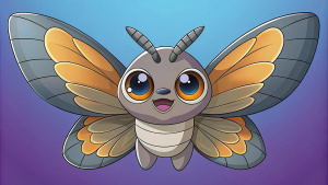 Draw a cute Mothra from the Godzilla Movies.