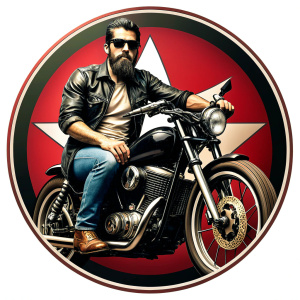 motorcycle club tattoo design - perfect realistic art - high-definition - grey and black - white background 