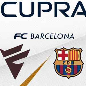 Official graphic unveiling the partnership between Cupra and FC Barcelona. The image showcases the sleek Cupra logo alongside the iconic FC Barcelona badge in a stylish layout with accompanying text.
