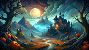 spooky halloween landscape