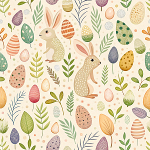 easter minimalist doodles seamless pattern tile, white ground