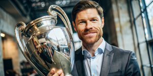 Xabi Alonso with Champions League trophy
