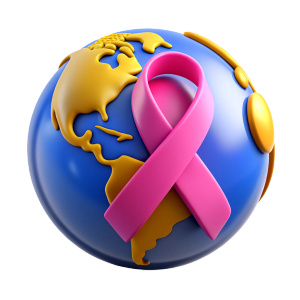 World Cancer Day with world map and globe