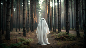  scary Michael Myers with manchette in his hand in the woods more real life more scary 