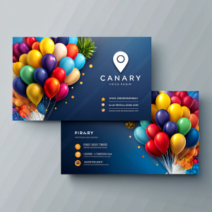 Design a business card for balloon decoration and write the contact number 09917786681 on it.