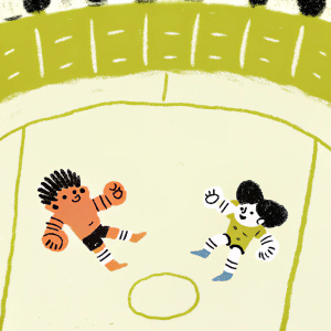 Kabaddi Puppet Video Game, an animated digital illustration. Cartoon characters, playful tone.