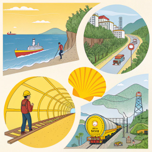Shell Helix story page, illustrated by Lemon Yellow Sun Films. Detailed narrative unfolds in vibrant vignettes.