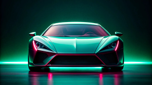 One supercar, new concept, Racing, front view, dark style