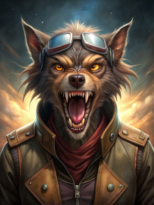 MUJER LOBO PILOTO ENOJADO
