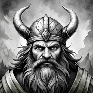 viking perfect realistic art, high-definition, high-definition grey and black, white background 