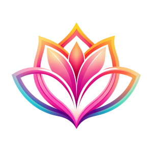 Create a logo that embodies spiritual transformation and growth. The design should integrate alchemical and spiritual symbols, such as a spiral, phoenix, or lotus, in a harmonious and abstract way. Use a color palette of soft golds, gentle purples, teal, and green to evoke a sense of enlightenment, clarity, and renewal. 