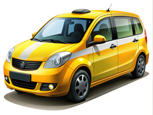 realistic vector.yellow,black,color modern taxi.high detail.random views.on white background.