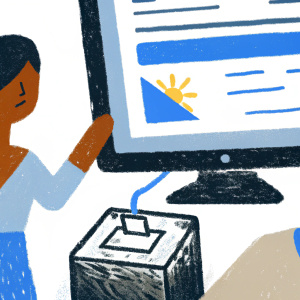 Online mock election simulation for Philippines. Digital ballot box, users casting votes on website