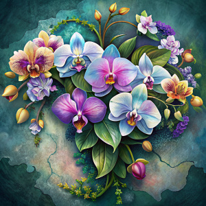 
orchids in the shape of the map of Venezuela