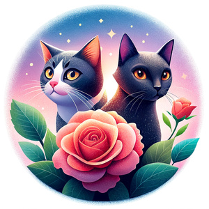 Roses and cats wallpapers