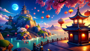 sea, background for the game, Chinese new year, wooden dragon