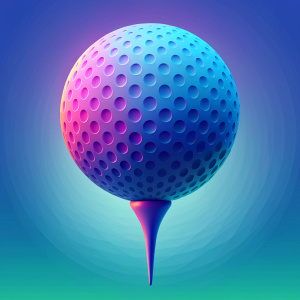 blue golf ball on a tee no backround