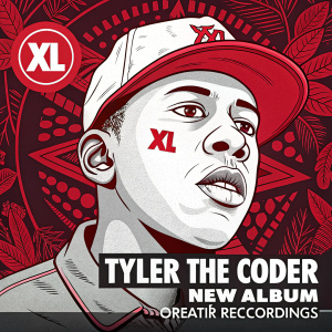 Promotional poster for Tyler The Creator's new album release. Bold, edgy design with white face graphic and red accents. XL Recordings logo prominently displayed.