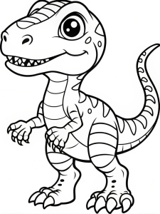 Dibujo animado para colorear de un dinosaurio bebé 'Allosaurus'