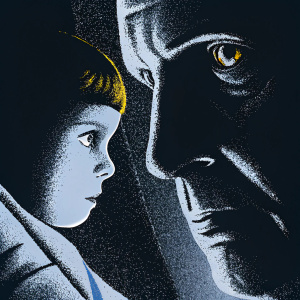 Anthony Hopkins and a young actor starring in the thriller 'Hannibal'. Dramatic lighting, close-up of their intense expressions.