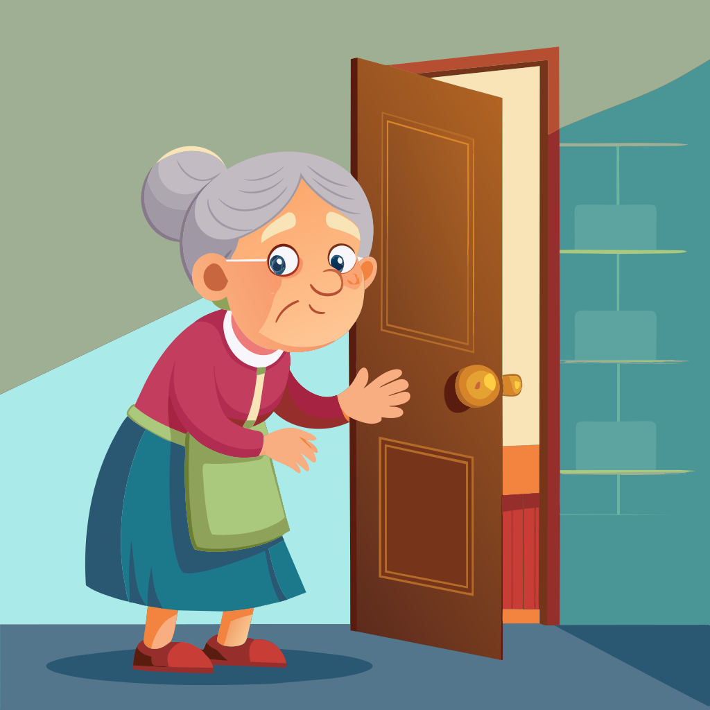 Grandma knocks on the door. - Recraft