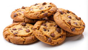 cookies, angled view, white background