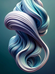 Create a digital artwork with flowing, dynamic lines and contrasting shades.