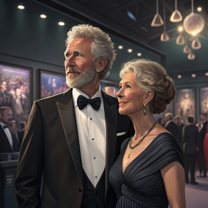 Paul Breitner and Hildegard Breitner at the FIFA Museum Gala. They are in formal attire, standing in front of an audience