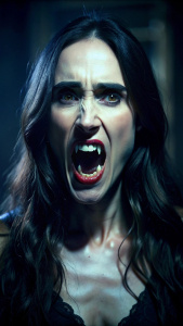Vampire Jennifer Connelly, He looks very crazy, extremely creepy, Location Dark Room 