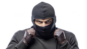 thief isolated with on white background, minimal