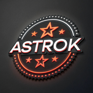 Modern logo design for ASTROK. Bold letters with unique symbol