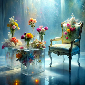   
flowers in ice cube antique furnitures from ice cubes soft colorful furniture frozen  ultra iridescence   intense frozen heavy snowy ultra sagging room colorful furniture frozen in ice molds light pastel soft   
 masterpiece  dreamland PRISM Effect antique furnitures a lot of snows  ultra intense crystal effect ultra glitter Photoshop Photo Manipulations  Holographic liquid Patent Spandex Vinyl   Dreamscape     very much glitter sparkly fantasized glam Sprinkle Shimmering Bioluminescent fairy