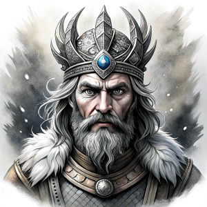 Nordic Surt - Ruler of Muspellsheim - perfect realistic art, high-definition grey and black, white background tattoo design