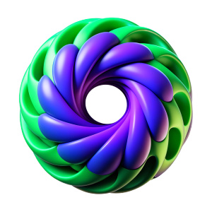 amazing abstract round form with hole in center 3d