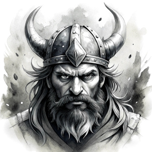 viking perfect realistic art, high-definition, high-definition grey and black, white background 