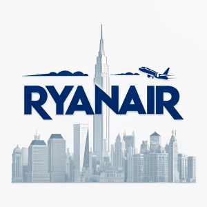 Creative brand logo design for Ryanair. Modern, bold font style.