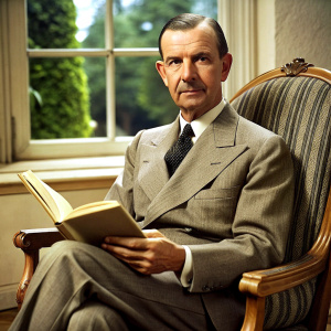 Thomas mann the German author reading a big book