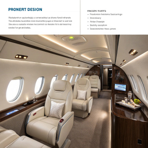 Portfolio page highlighting the CESSNA CITATION M2 GEN2 interior design. Sleek, modern aesthetic with white leather seats, ambient lighting, and optimized layout. Detailed features and problem statement included.