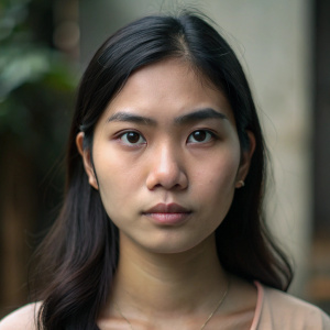front view thai teen 25 year old women