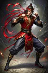 ninja fighter, full body, with chinese ornaments,photo realistic