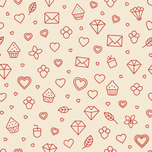 valentine day minimalist doodles for seamless pattern tile, light background