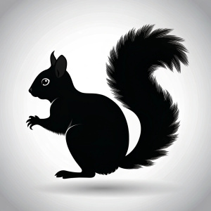 Squirrel silhouettes on white background