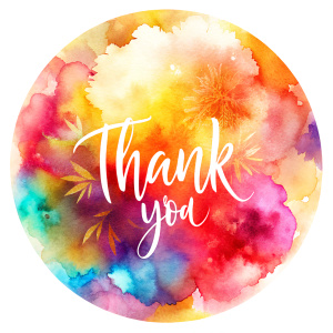 "Thank you", white background