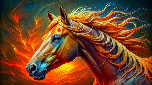 Very detailed horse portrait pop art