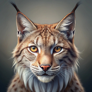 adult lynx face,raster, photorealism