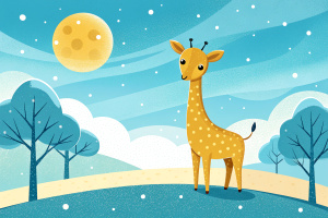 giraffe sunny winter day